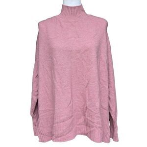 The Limited Coral Pink Mock Neck Sweater Pullover Long Sleeve Size L Relaxed Fit